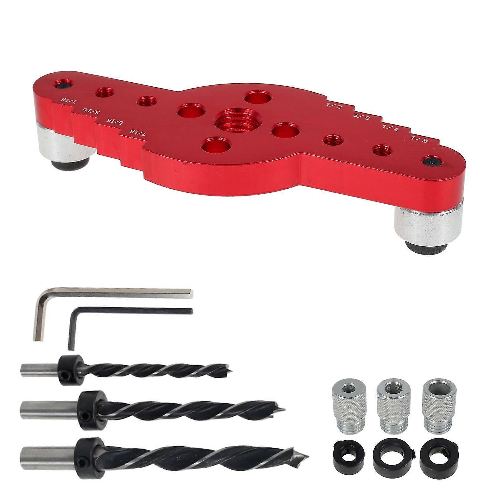 Grusce Self-Centering Scriber Dowel Jig Kit, Aluminum Alloy Pocket Hole Drilling Guide for Precise Wood Dowel Alignment & Centerline Marking