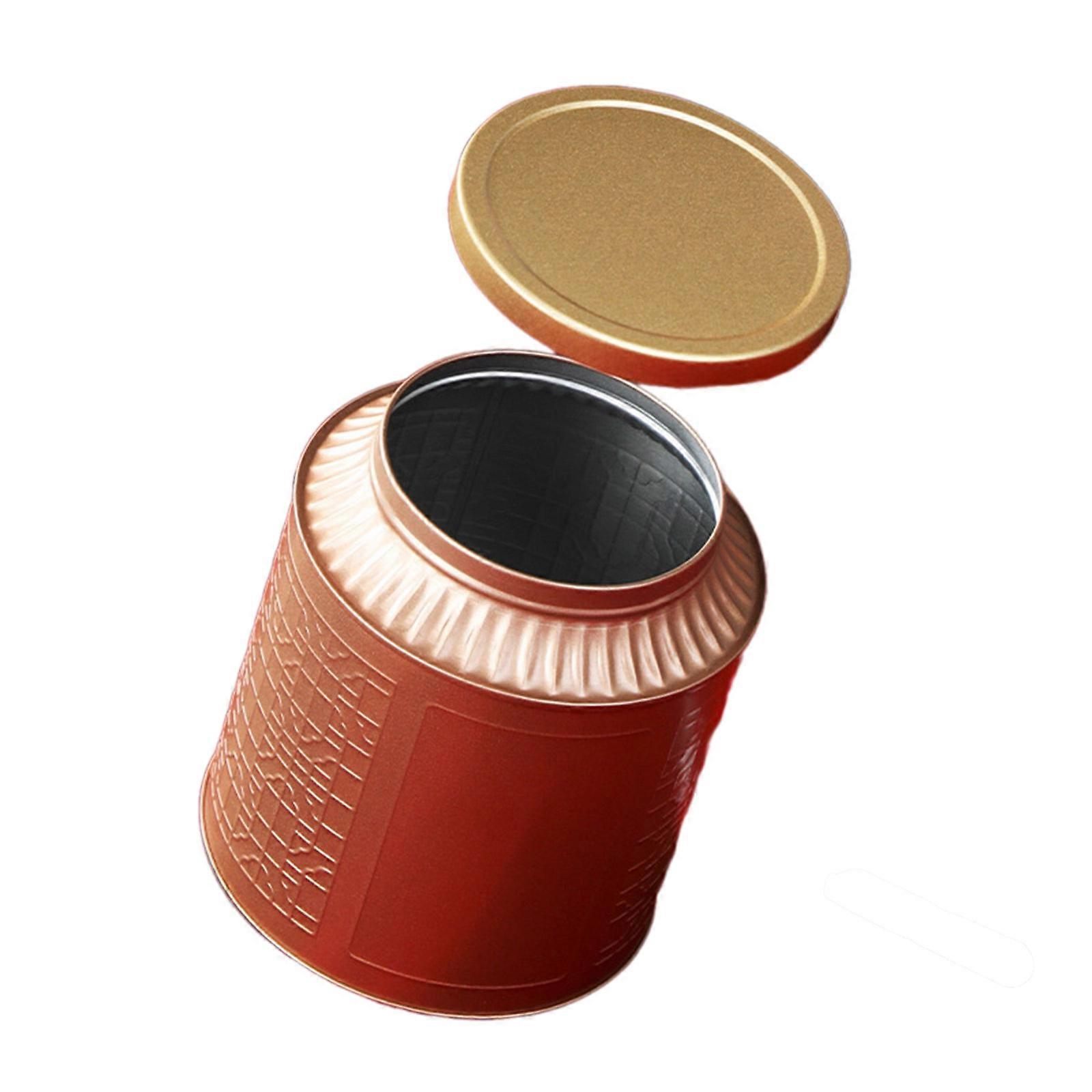 Portable Small Tea Packagings Box Mini Empty Tea Tins Can Vintage Tinplate Containers Tea Seal Jar Moisture-Proof  Gold