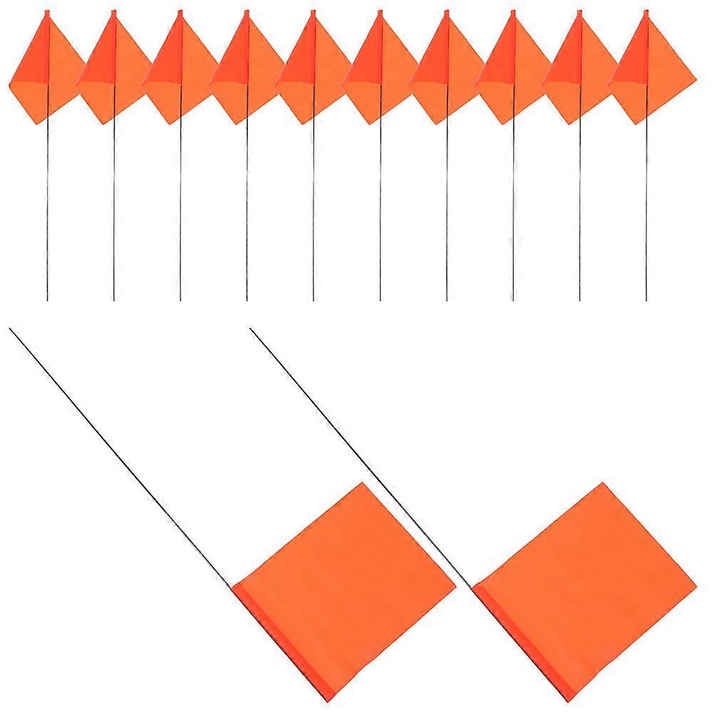 Orange Yard Marker Flags for Ground Marking 50Pcs Durable Steel PVC Flags
