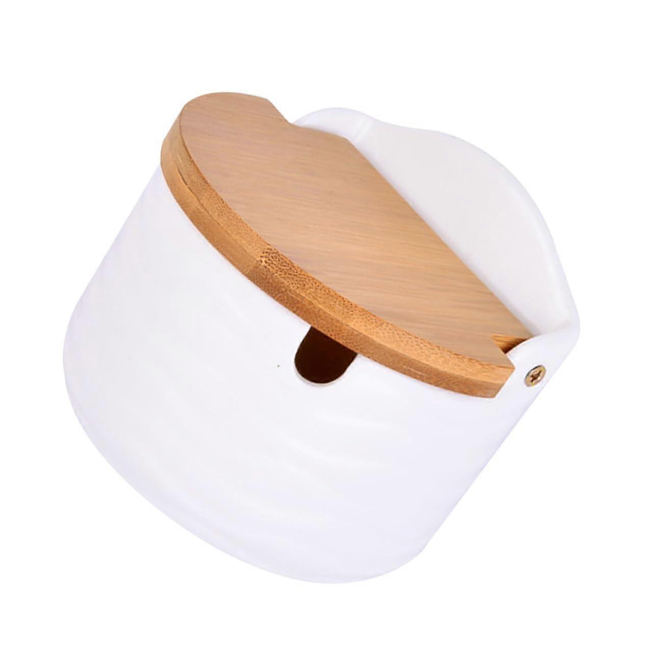 Ceramic Spice Jar with Lid for Salt Sugar Pepper, Odor Durable Kitchen Condiment Container