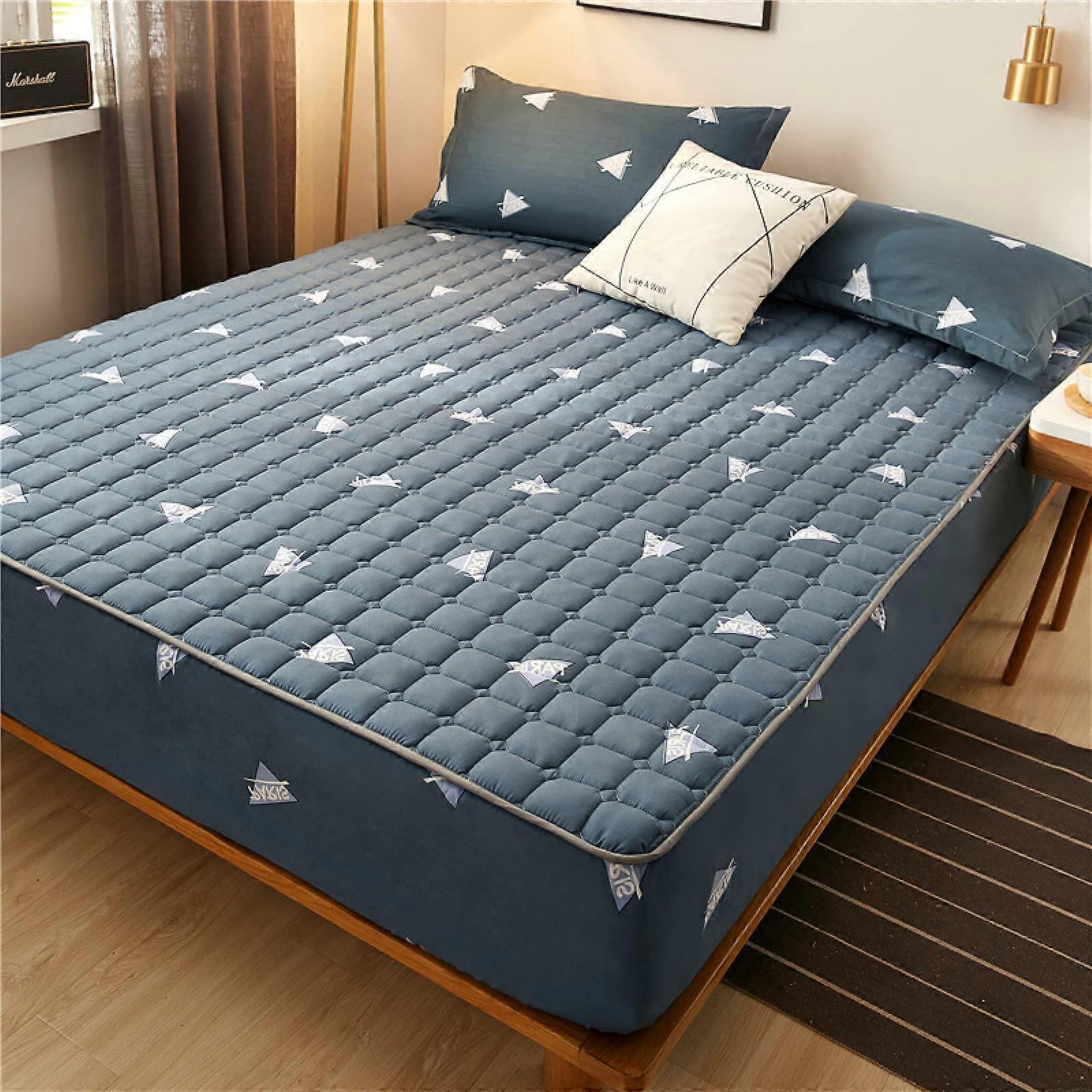 Fitted Sheet Set 150x200cm with Thick Quilted Comfort and Deep Pocket Secure Elastic Edge