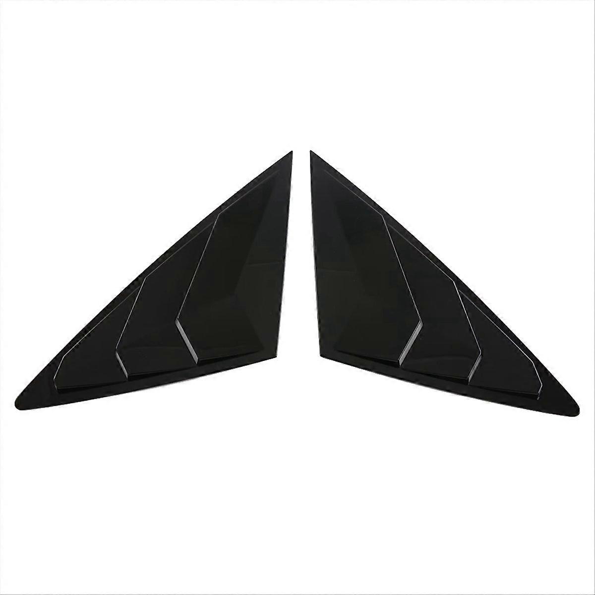Black Rear Side Vent Quarter Window Louver Shutter Cover Trim