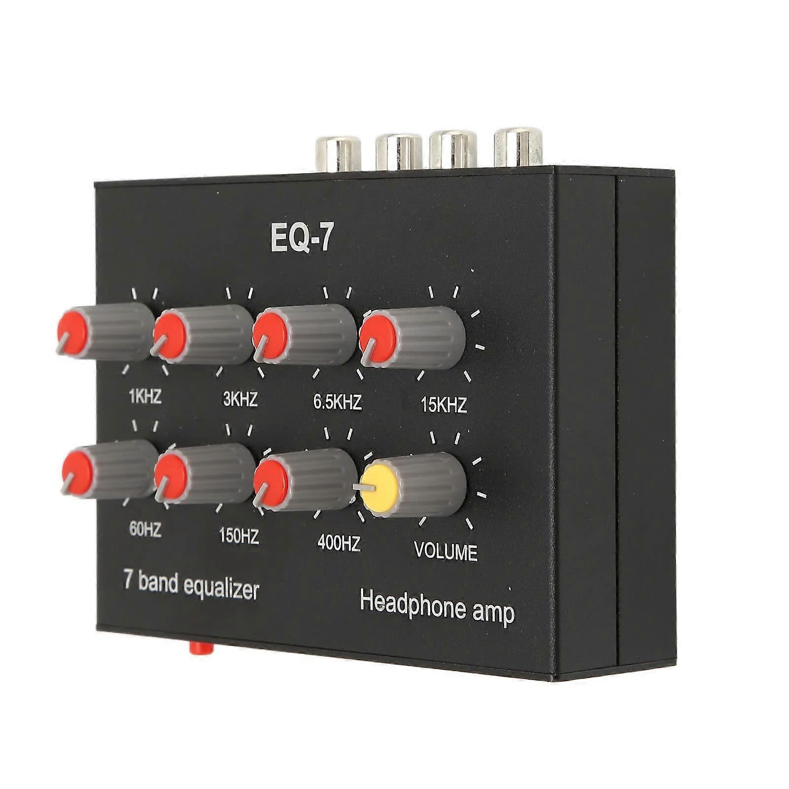 Car Audio Equalizer 7 Band Precision Control Dual Channel  Bass Adjustment 3.5mm Interface