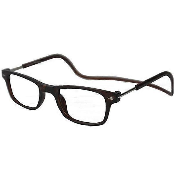 Reading glasses with practical magnetic function Brown +2