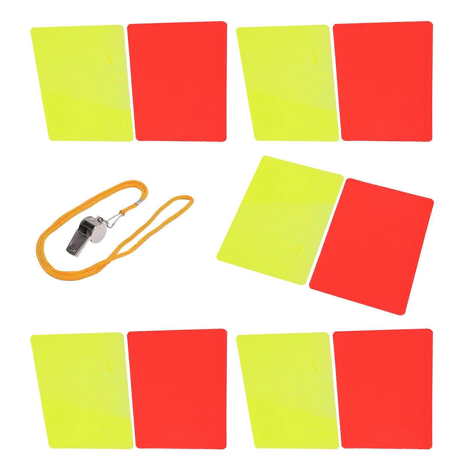 5set Football Warning Ejection Delay Cards Red Yellow Soccer Referee Penalty Cards For Soccer Rule Clarification Multicolor