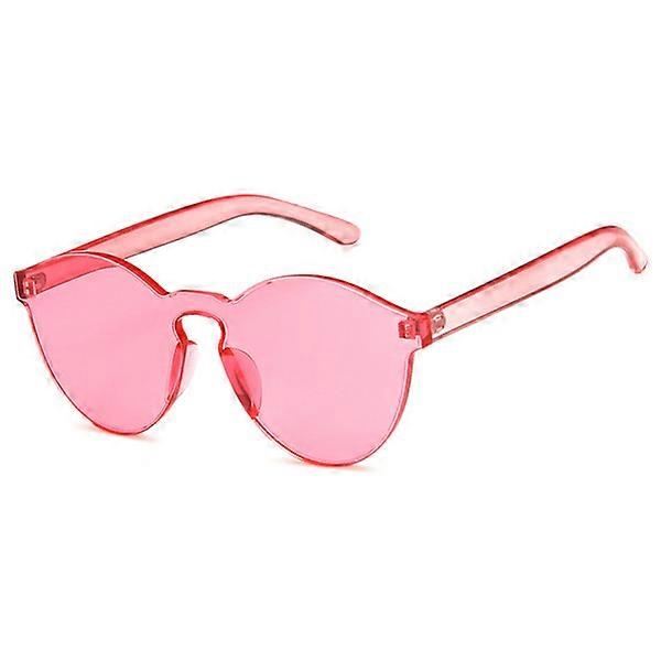 Pink Transparent Rimless Sunglasses pink