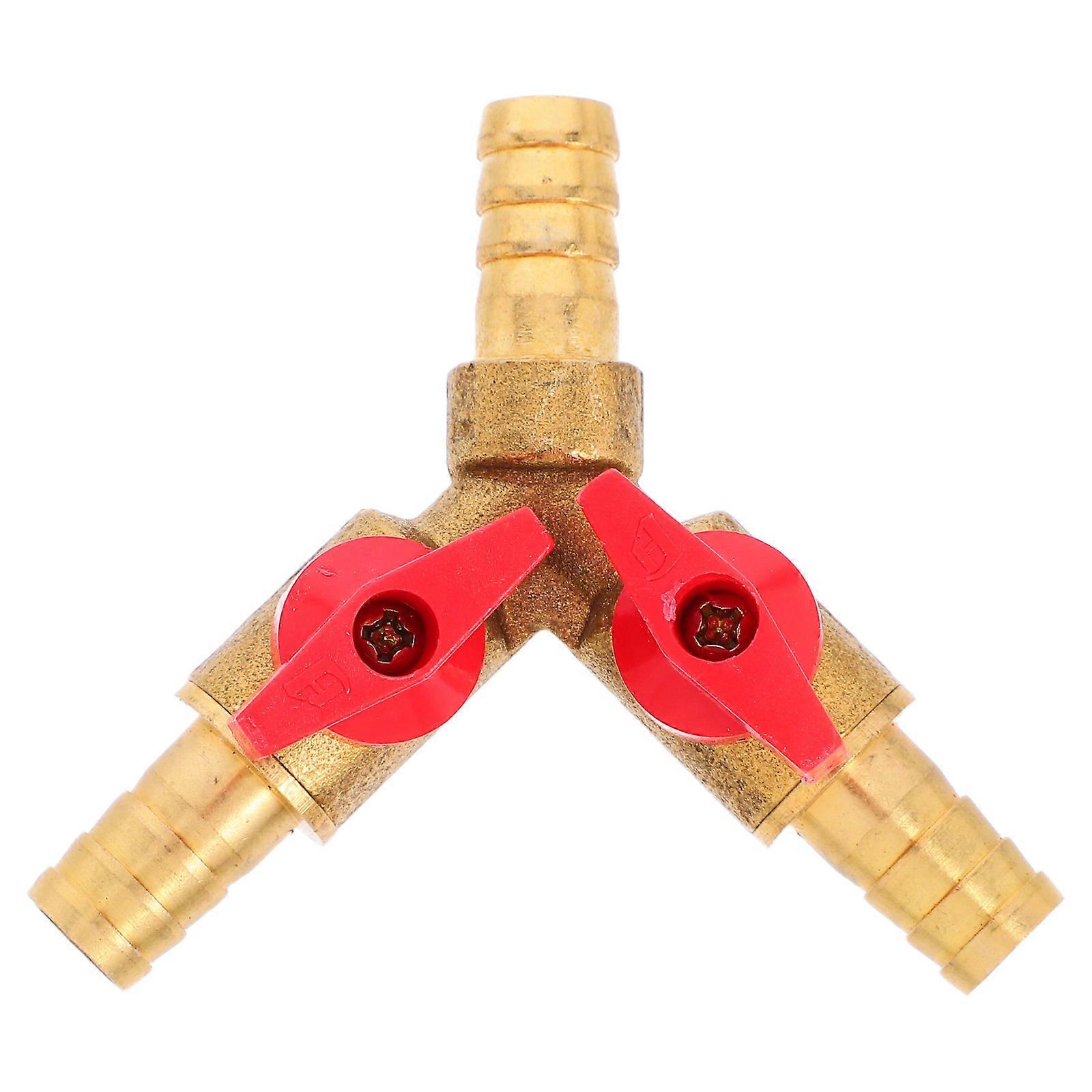 Brass Y-Shaped Gas Valve Splitter with Valve for Gas Control Three-Way Connector