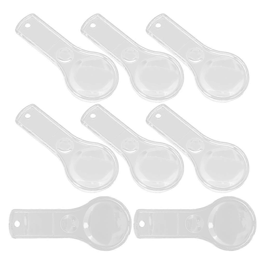 Mini Handheld Magnifying Glass for Magnifying 8Pcs Transparent Magnifiers