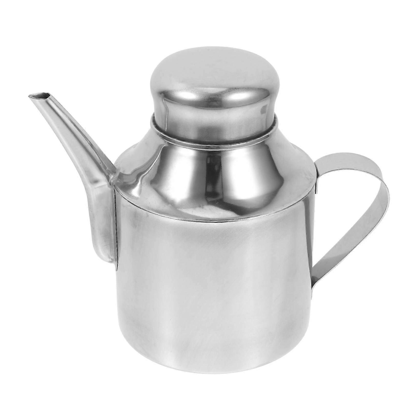 Oil Container Stainless Steel for Kitchen Use with Convenient Lid
