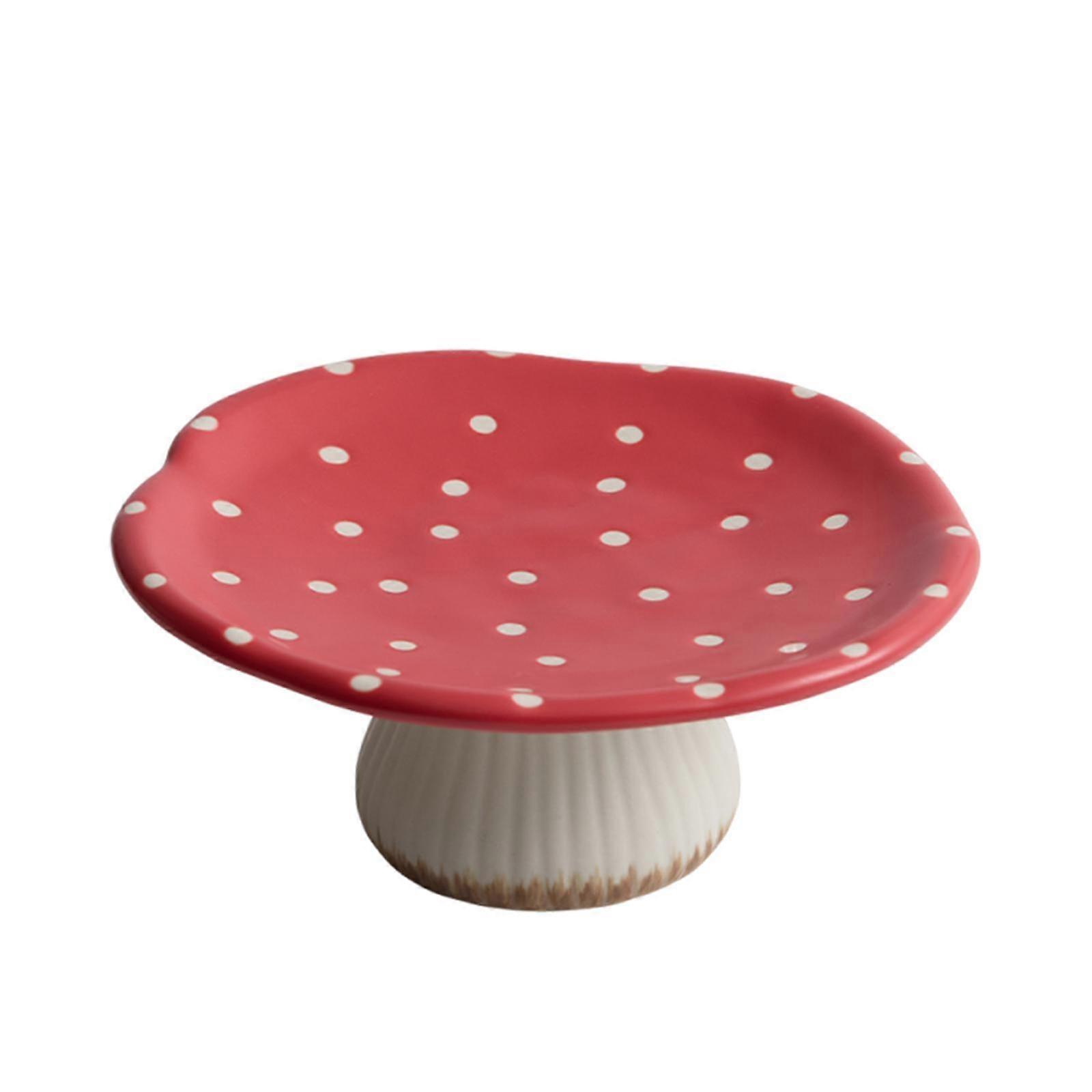 Ceramic Mushroom Fruit Tray Serving Platter Creative High Foot Fruit Vegetable