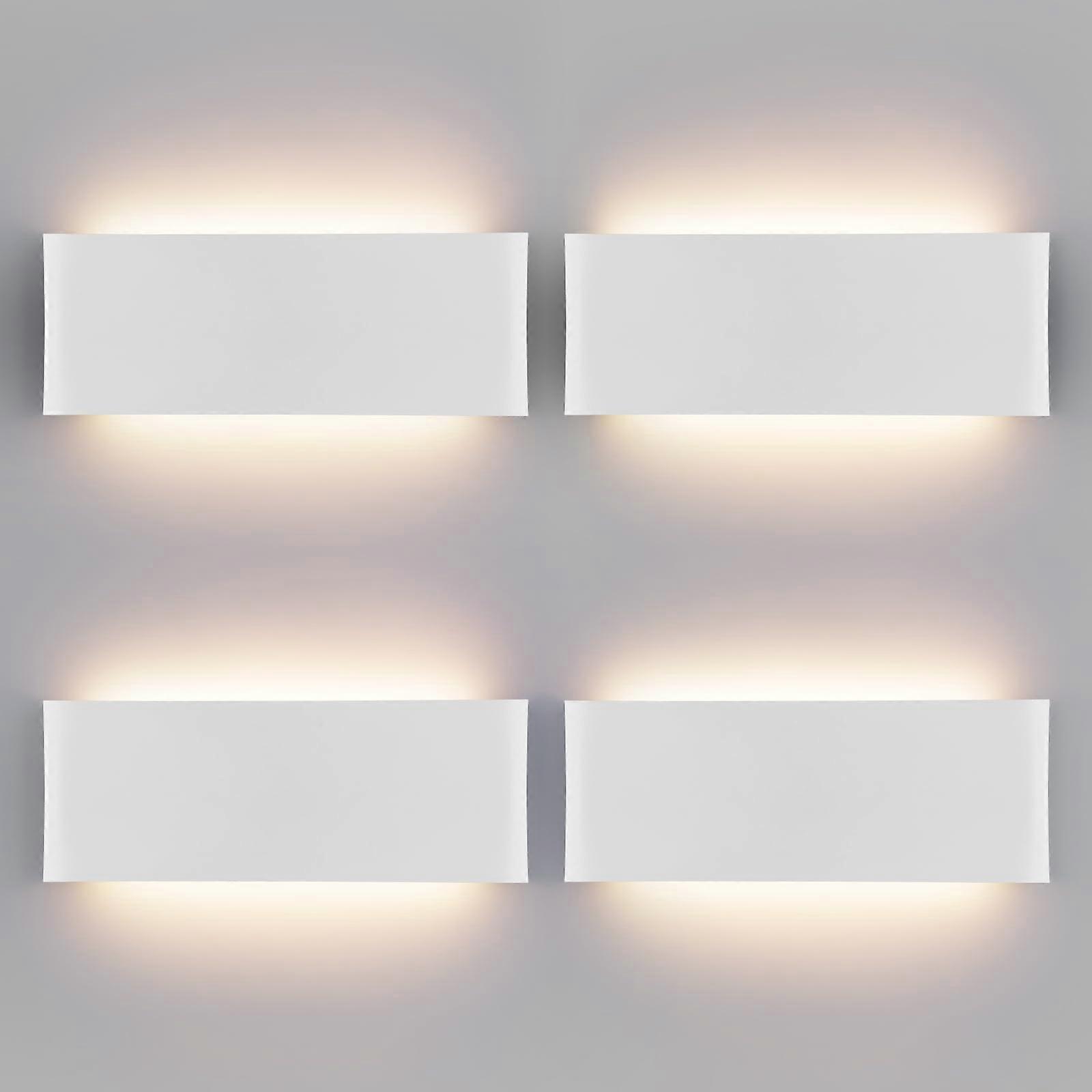 15' Dimmable LED Wall Sconce with 5 CCT Adjustable Lighting, Up and Down Indoor Modern Vanity Light, White 4 Pack