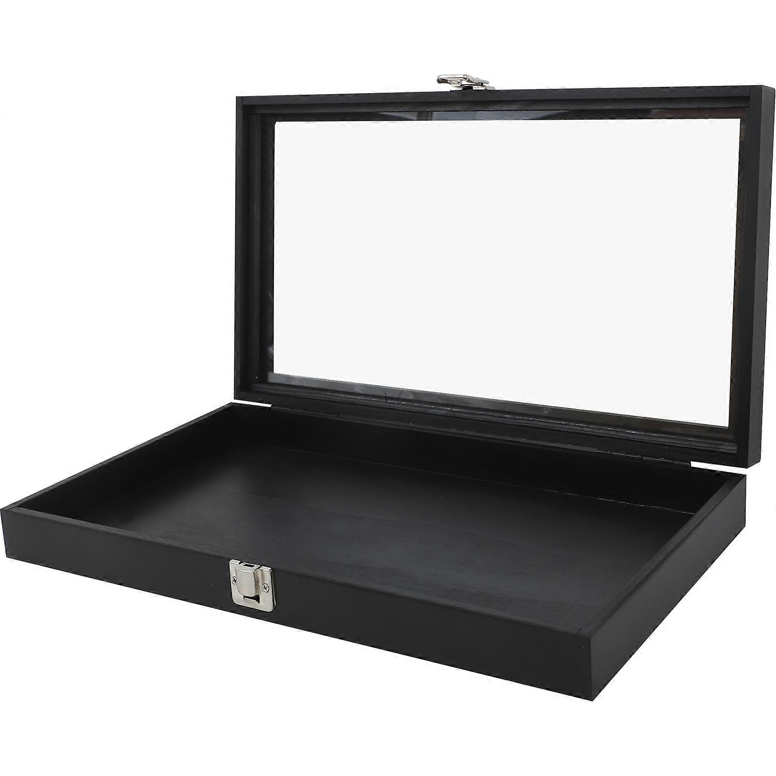 Wooden Display Case for Collectibles with FlipTop Storage box for Specimens and Jewelry Multi 6.5x4.5x2.5 inches