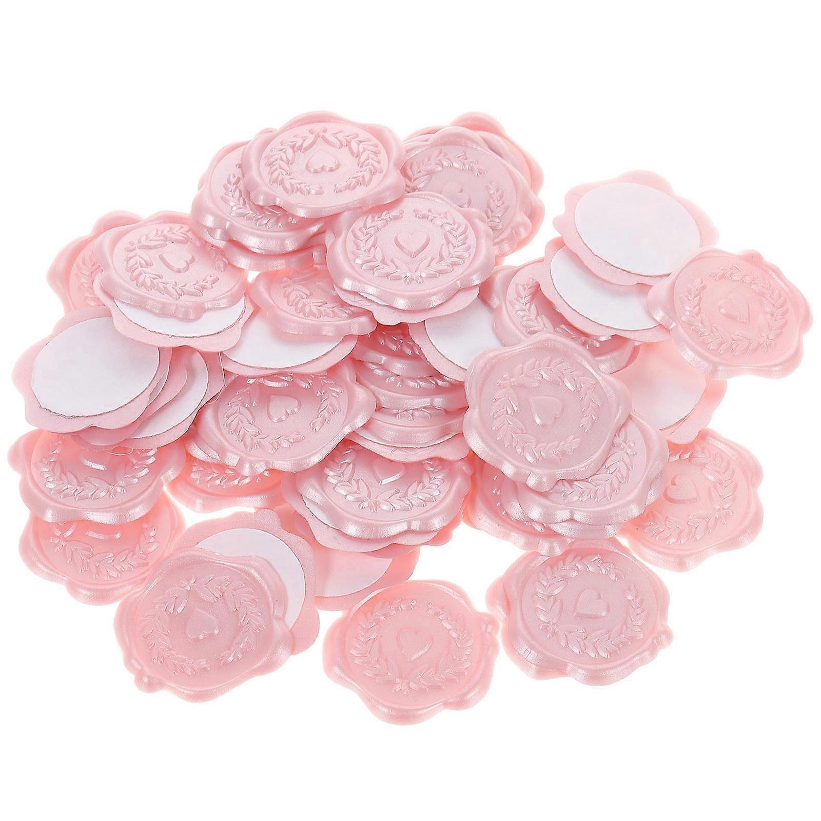 150Pcs Heart Pattern Wax Seal Stickers for Decoration in Pink