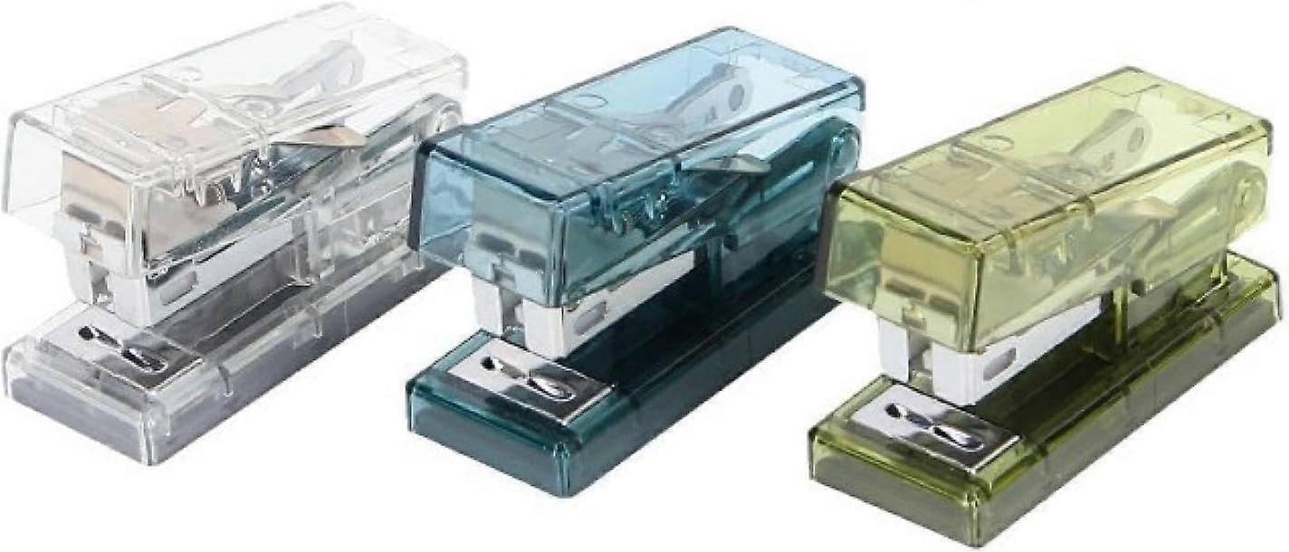 Transparent Stapler,Stapler,Mini Stapler,Suitable for Test Papers,Document Binding,Stationery,Office Supplies Clear White-boxed