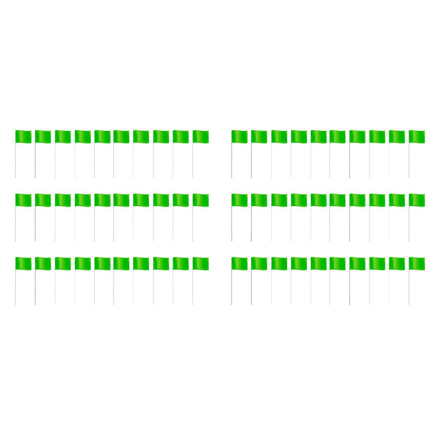 Marking Flags Marker Flags for Lawn 60 Pack, PVC Small Flags,Marking Flags Lawn Flags, Garden Flags,Survey Flags,Green