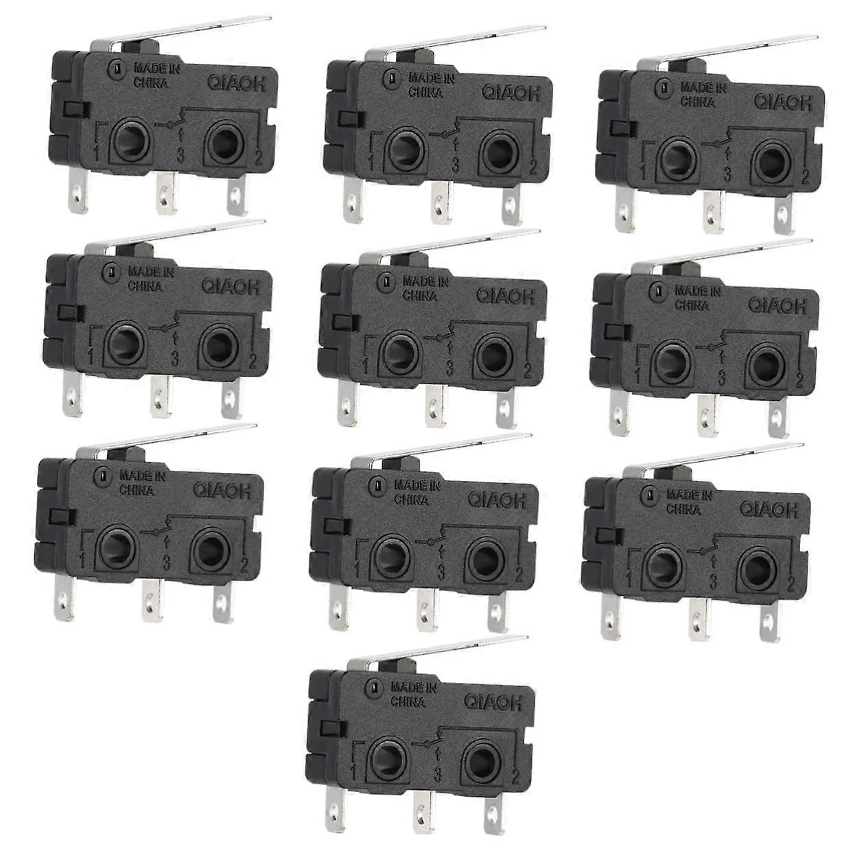 Medium Micro Switch 5A Rating Hinge Lever  Activation Compact Design 10 Pcs For Electronics And DIY Projects