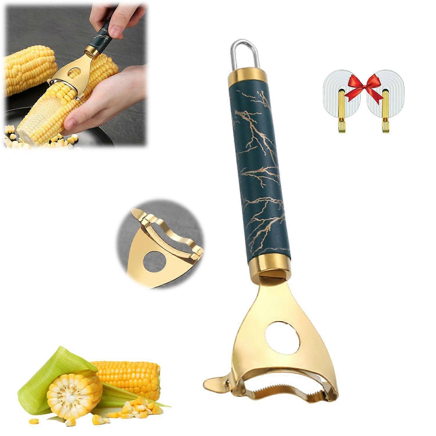 Stainless Steel Corn Peeler and Stripper Tool with Ergonomic Grip for Fast Kernel Removal (1PC)