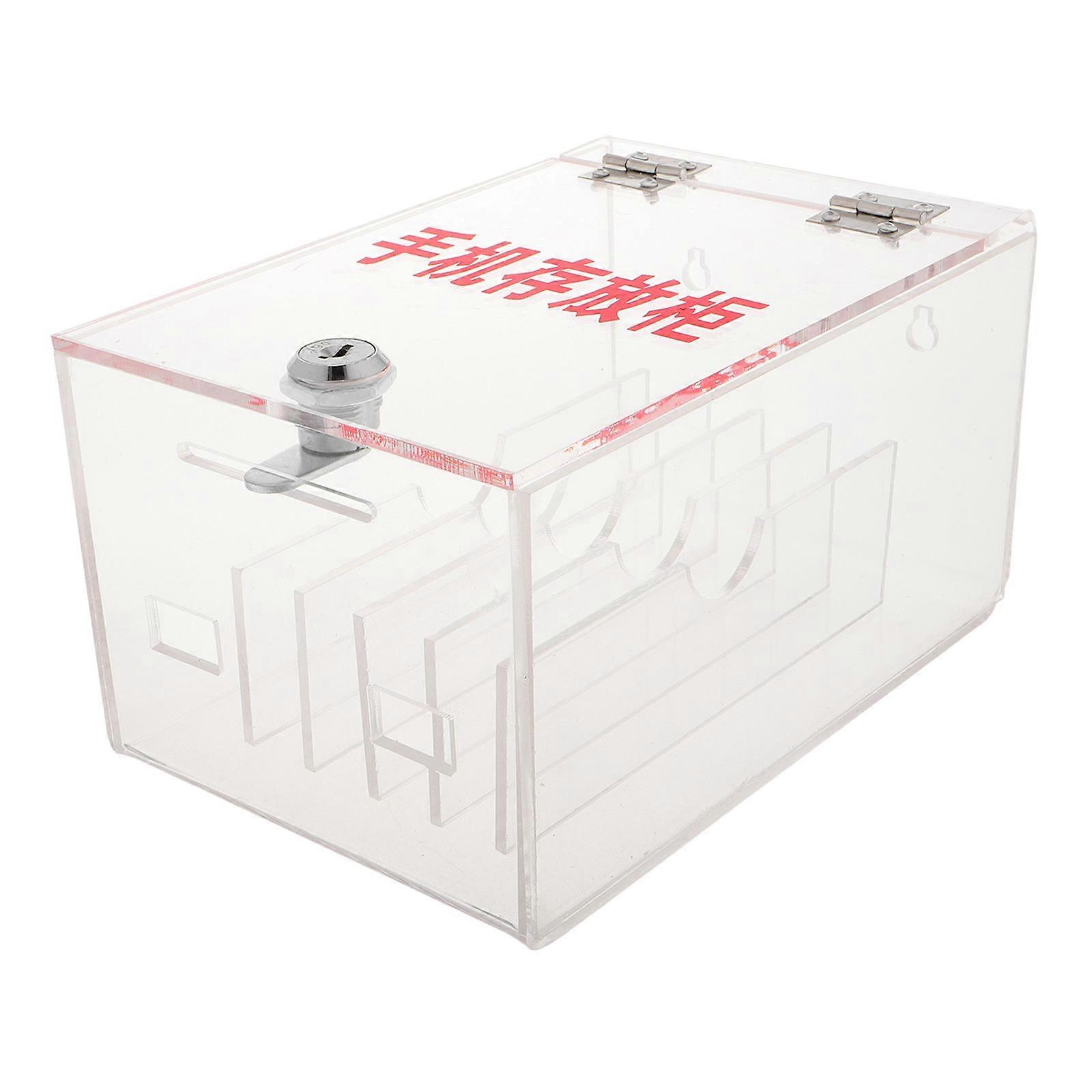 Acrylic Phone Locker Box Mobile Phone Storage Box for Secure Locking