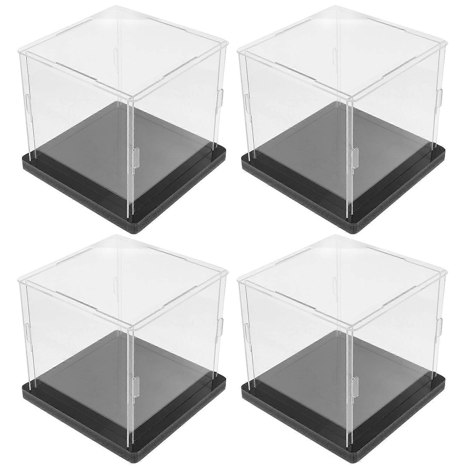 Action Figure Storage Boxes 4Pcs Transparent Acrylic Display Collection Cases