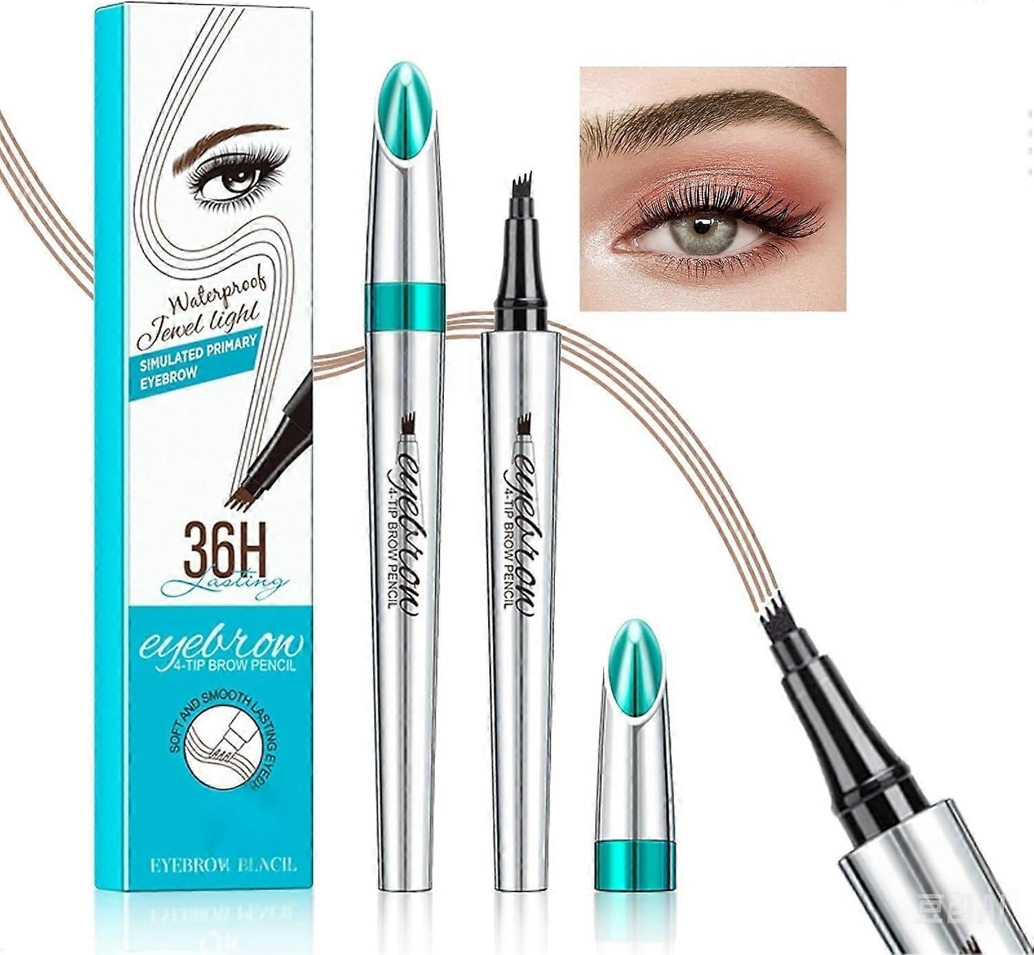 FourPronged Waterproof Eyebrow Pencil with Precision Tip, LongLasting Natural Look, Black