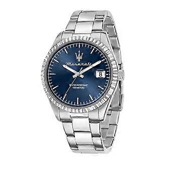 Maserati Competizione Edelstahl Blaues Zifferblatt Quarz R8853100029 100M Herrenuhr