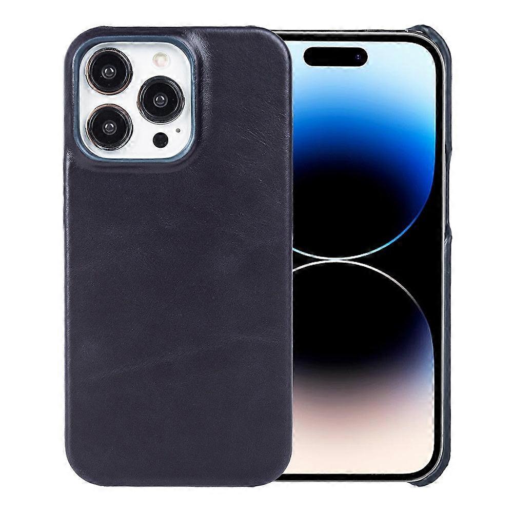 Case For Iphone 13 Pro Max Dark Blue Leather No14680