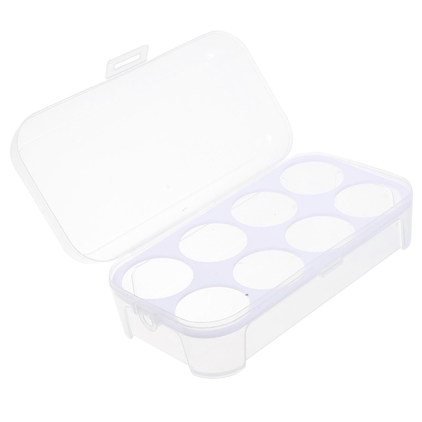Egg Container for Refrigerator 3Pcs 8 Eggs Storage Box White Portable