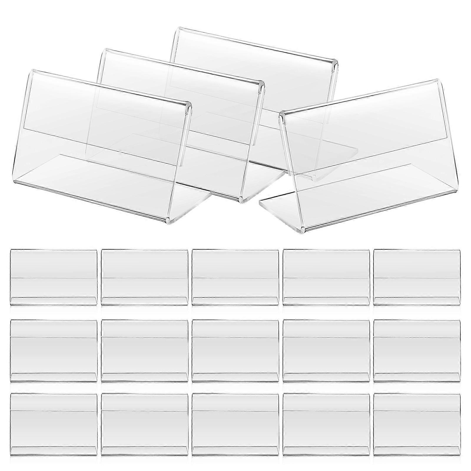40Pcs Acrylic Card Stand for Display Use Transparent Sign Holders