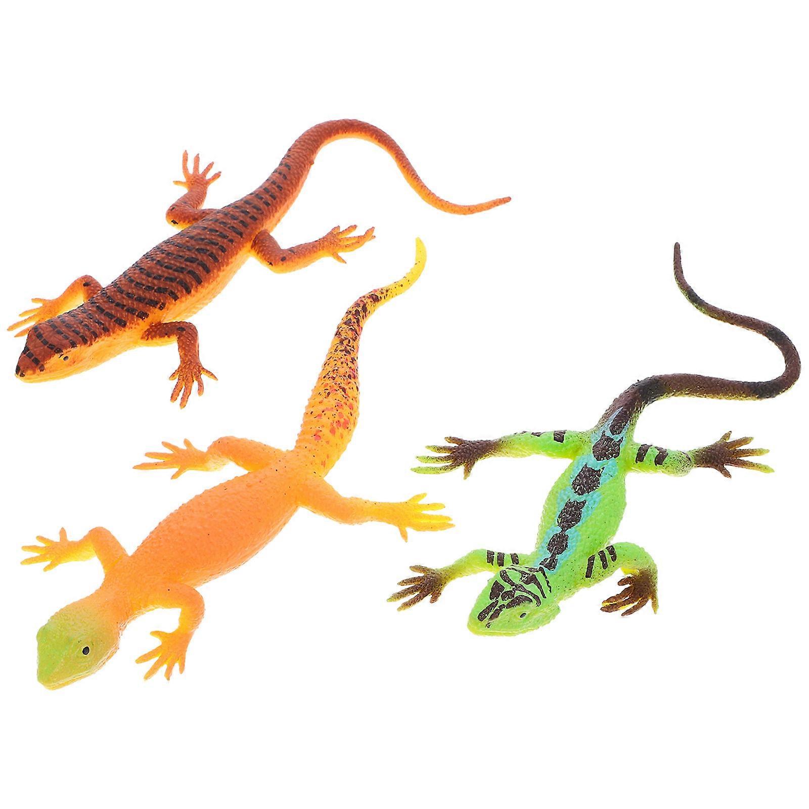 Simulation Lizard Model 3Pcs Set for Reptile Recognition and Education
