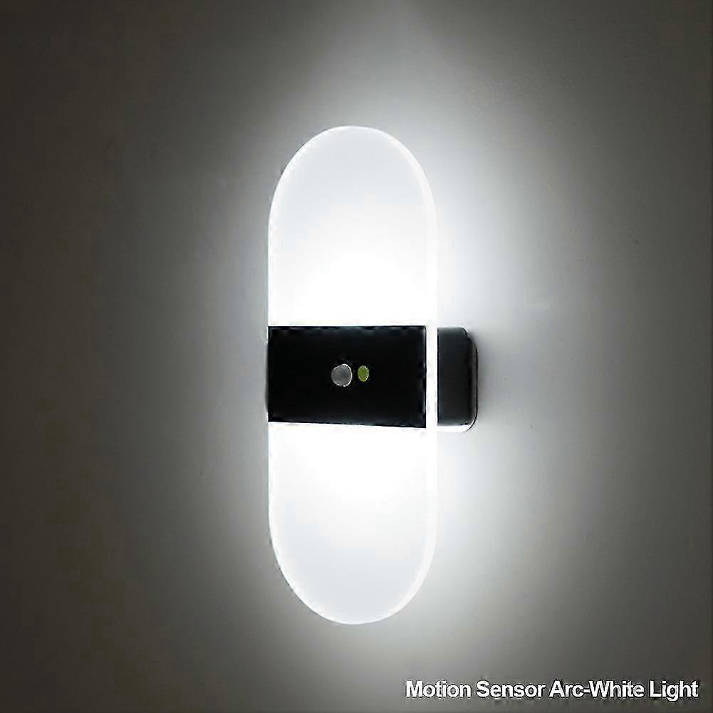 USB Rechargeable Motion Sensor Wall Light with Adjustable Brightness for Bedroom Hallway Stairway