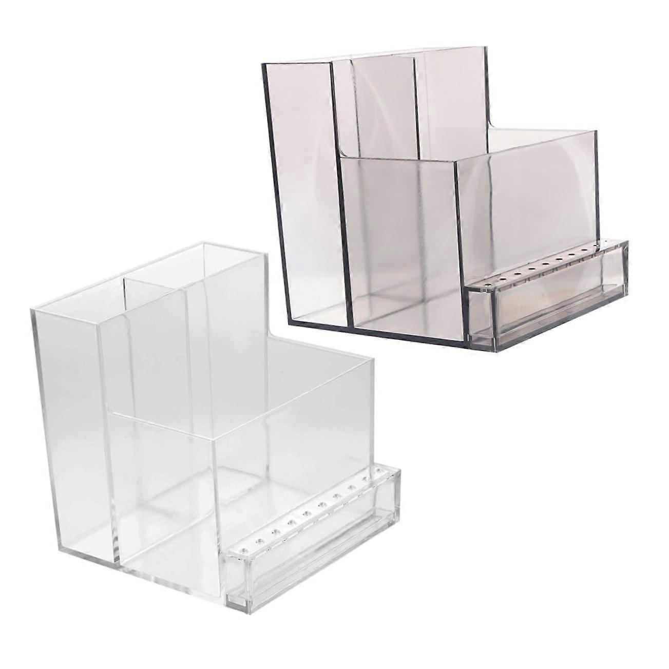 Nail Drill Bit Holder and Nail Tool Organizer with Clear Compartments for Quick Manicure Access