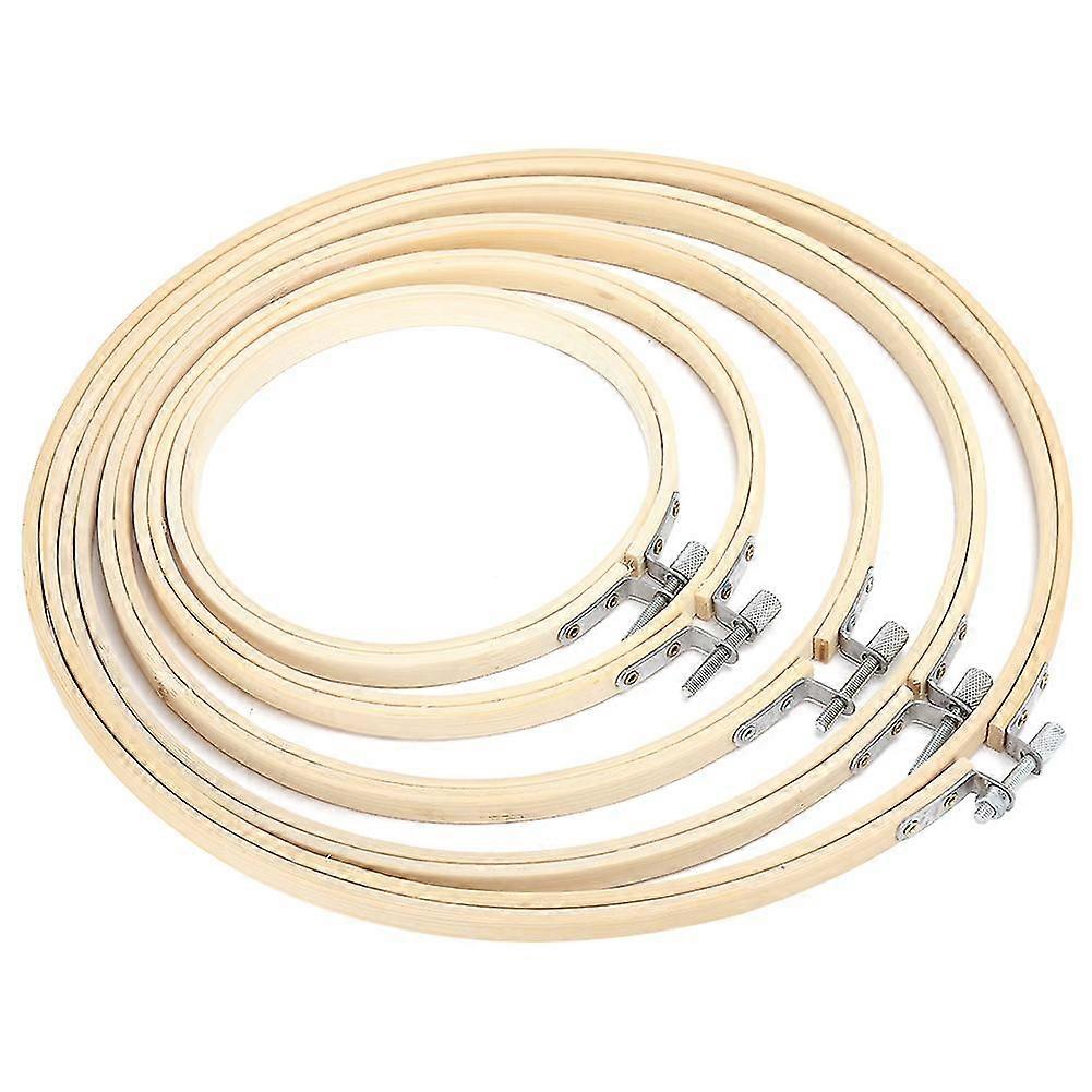 5Pcs Round Embroidery Hoops Cross Stitch Frame Ring Loop Bamboo Hand Sewing Tools