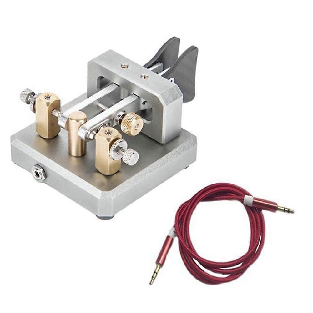 Automatic Morse Dual-Paddle Telegraph Key CW Key Silver