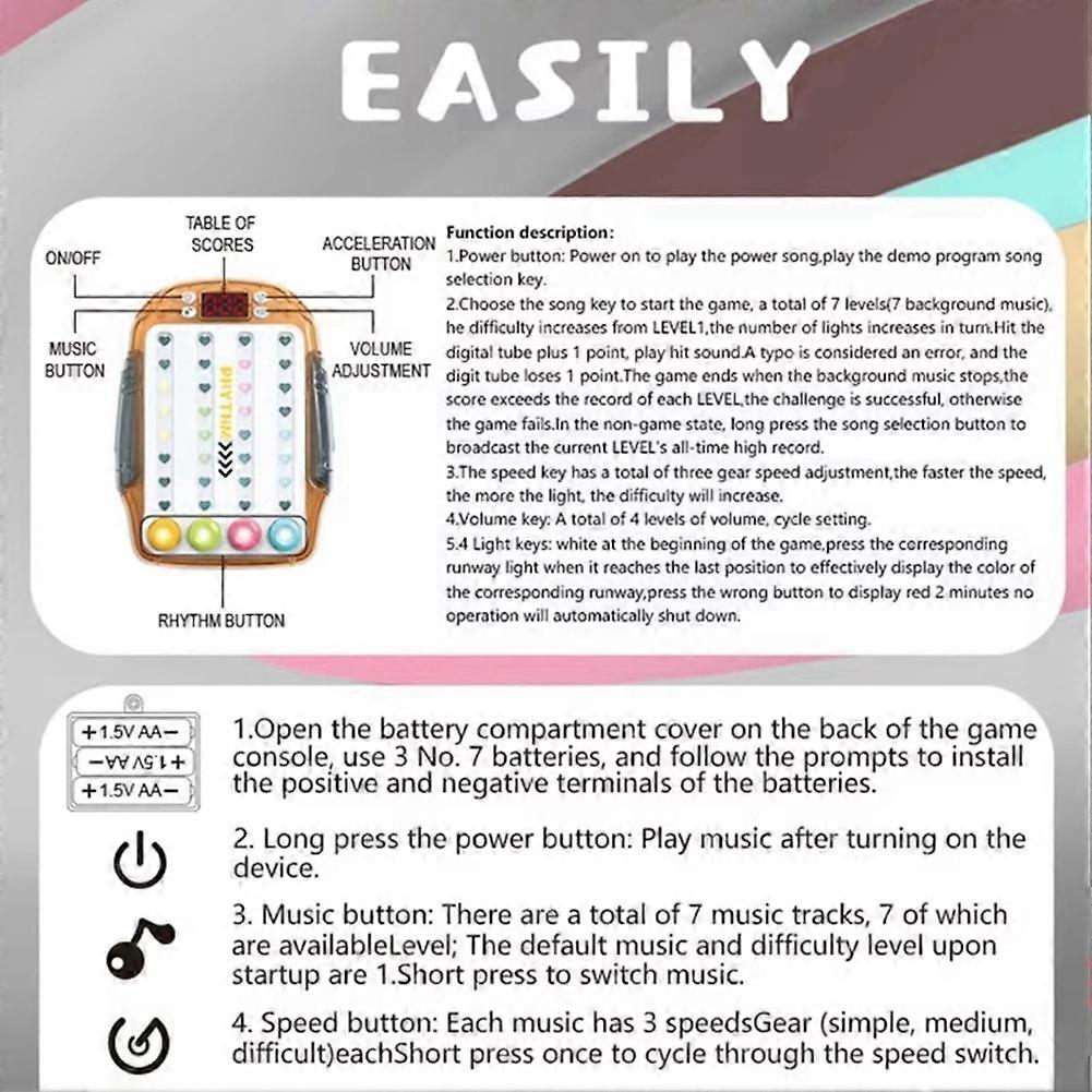 Quick Push Game Oogsensorisch Console Multiplayer Versus Bordspel Dance Master Handheld Gamepad Handtrainingsspeelgoed B