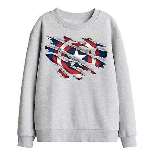 Captain America Childrens/Kids Torn Sweatshirt
