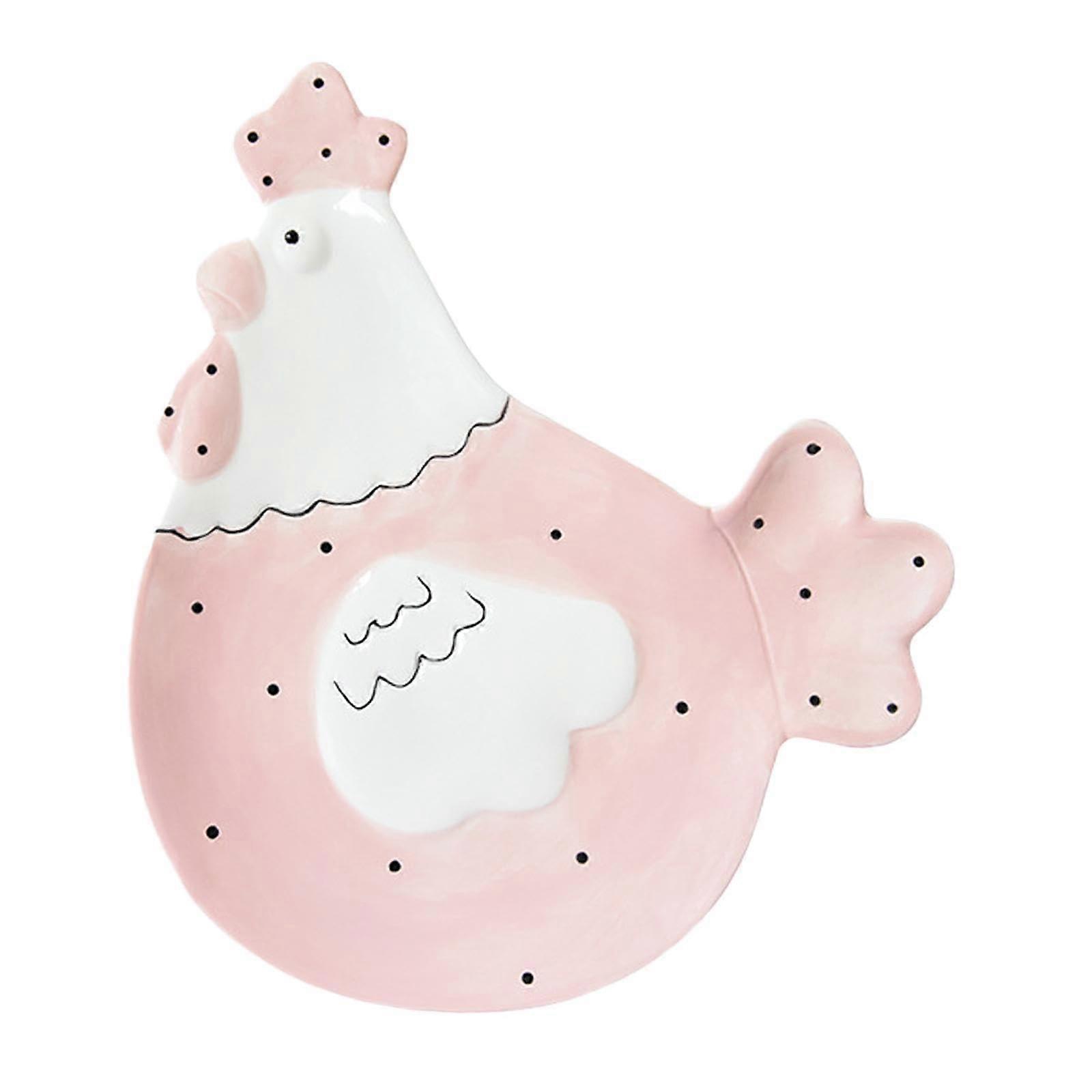 Easter Ceramic Plate Chicken Shaped Dinnerware with Elegant Design and Farmhouse Style