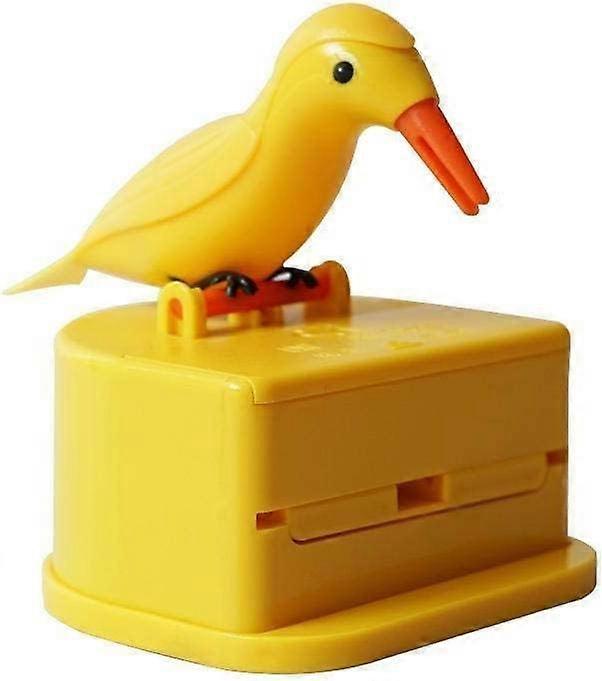 Woodpecker Toothpick Dispenser with OneHand Push, Cute Bird Automatic Holder Dustproof Storage Box for Kitchen