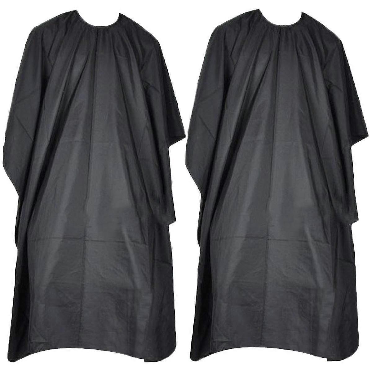 Barber Cape Waterproof Hair Cutting Cape Adjustable Neck Black Small Size 2 Pack