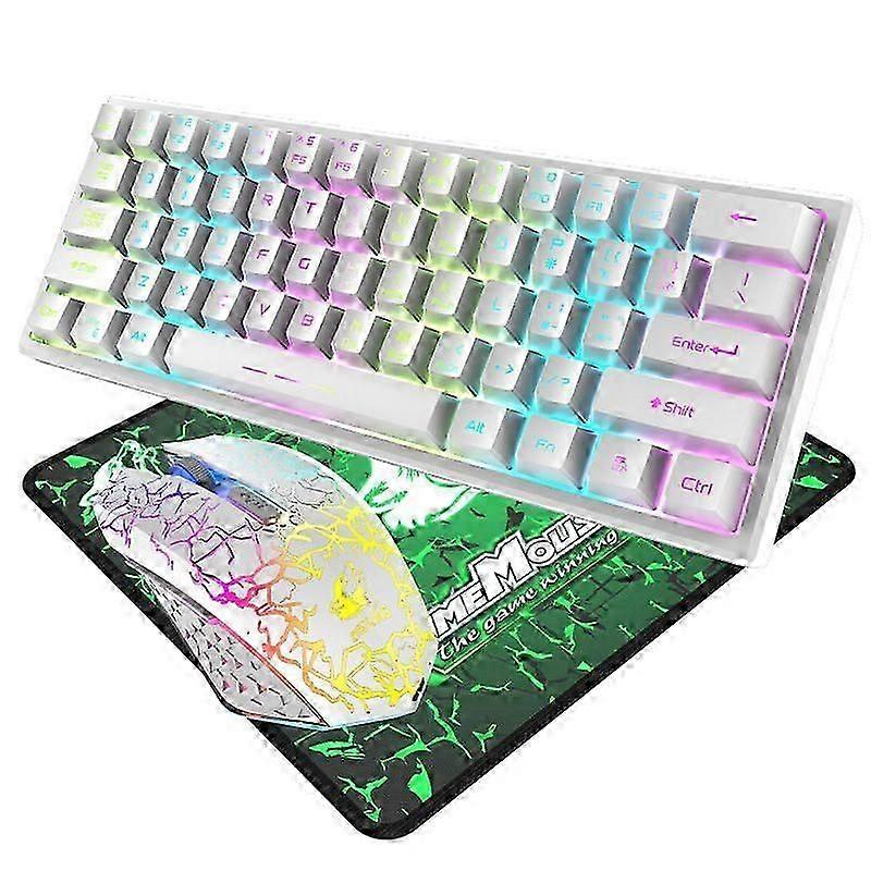 Charging wireless keyboard and mouse set glowing