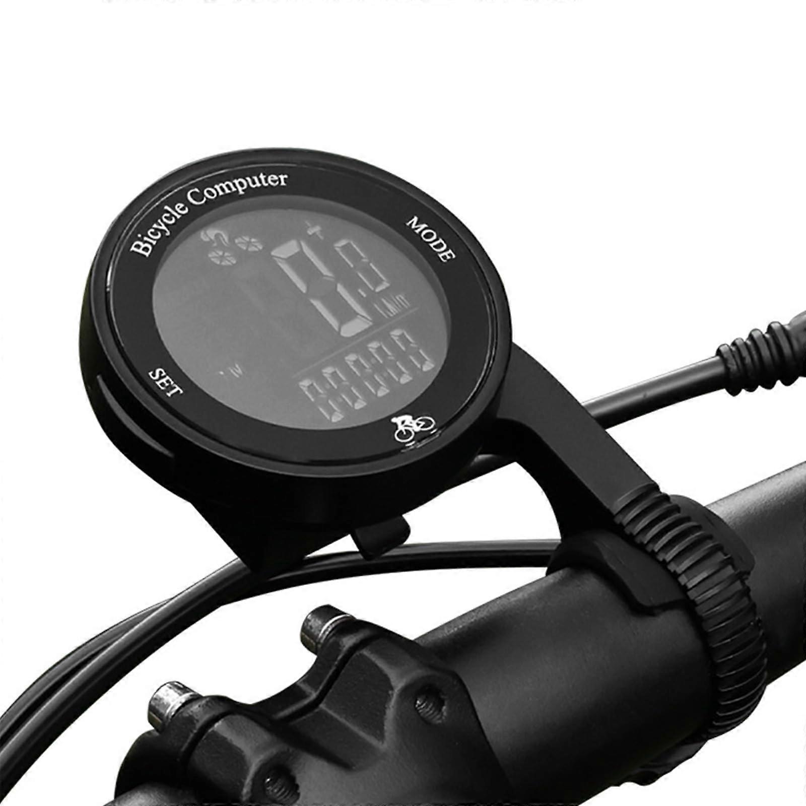 Waterproof Bike Speedometer and Bicycle Odometer with LCD Backlit Display for Handlebar Mount