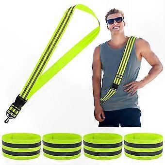 High Visibility Reflective Sash 5-Pack for Safety Gear and Running Vests