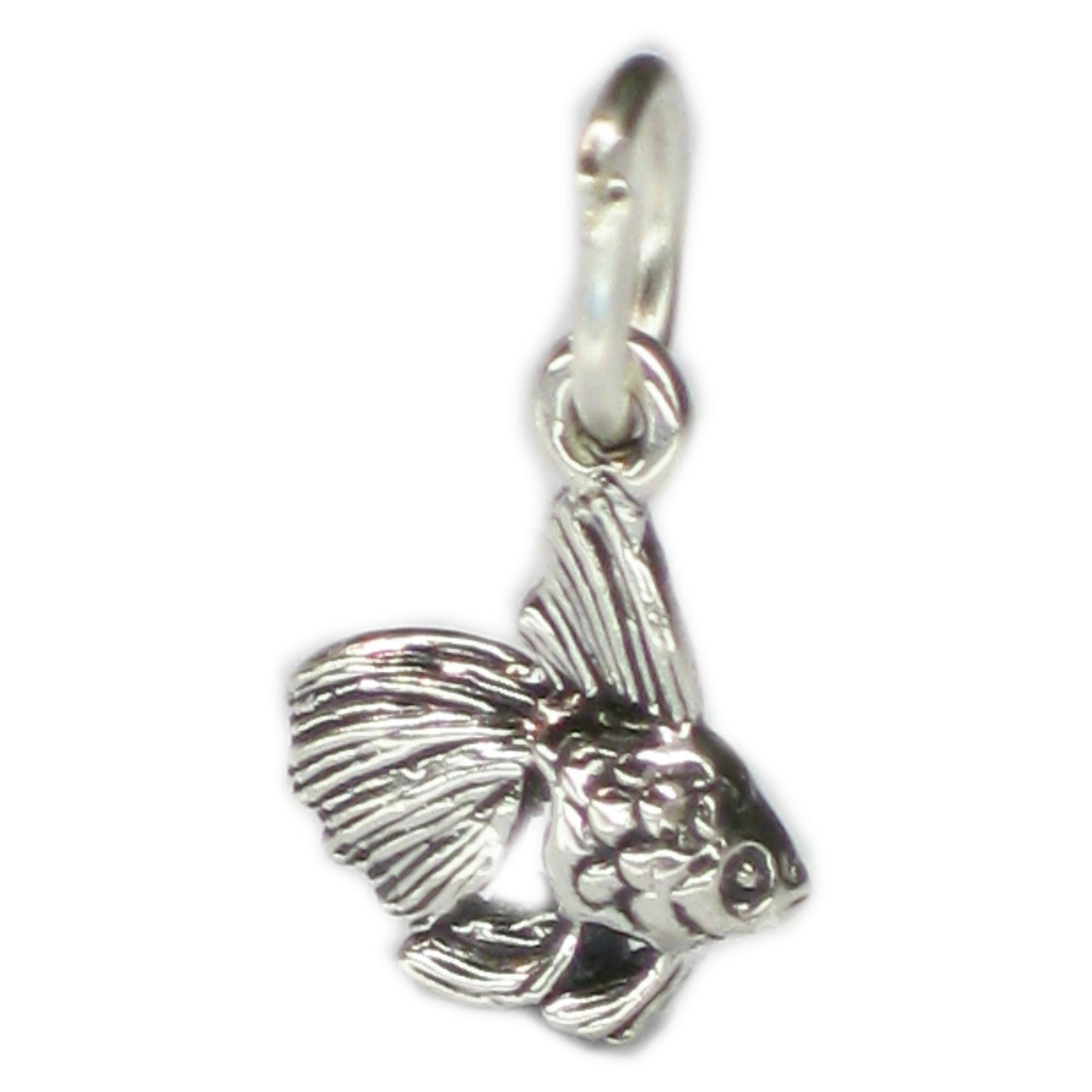 Fish Tiny sterling silver charm .925 x 1 TINY Fishes charms