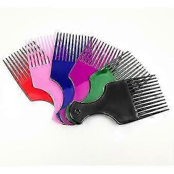 Afro Kam, Plastic Glad Haar Pick Kam Brede Tand Ontwarren HaarKam Voor Natuurlijke Krullend Haar Stijl (6 stuks, Gemengde Kleuren)