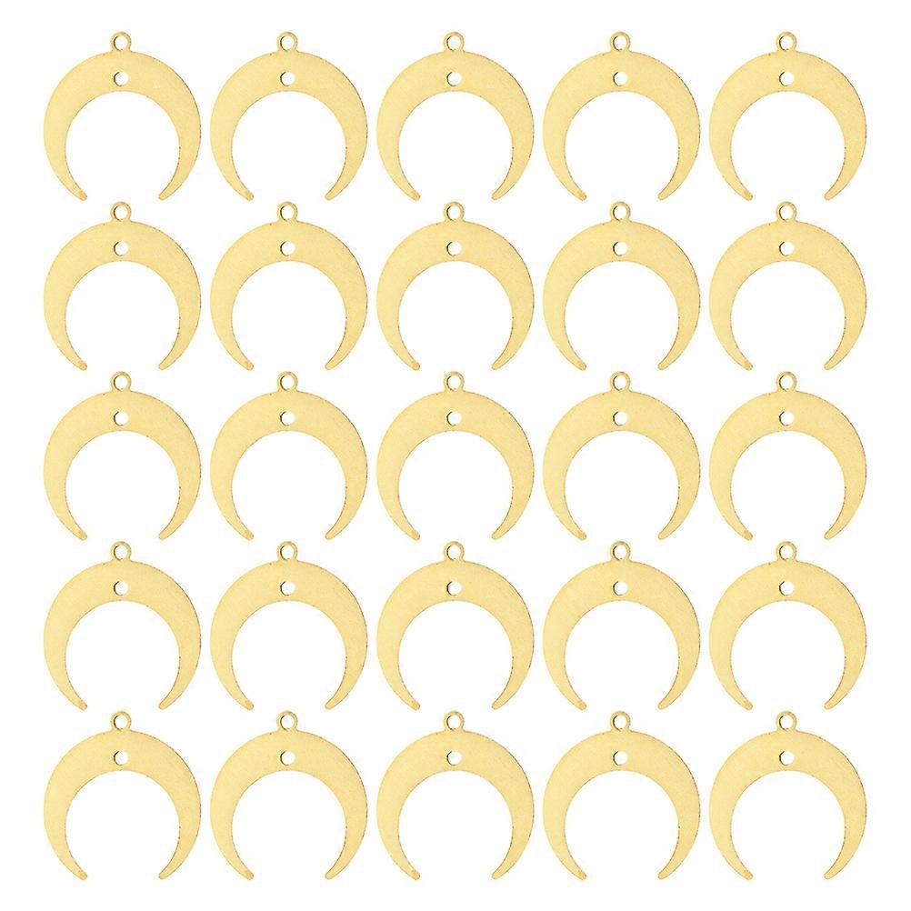 Moon Pendant Charm Copper Crescent Shape for Jewelry Making 30Pcs