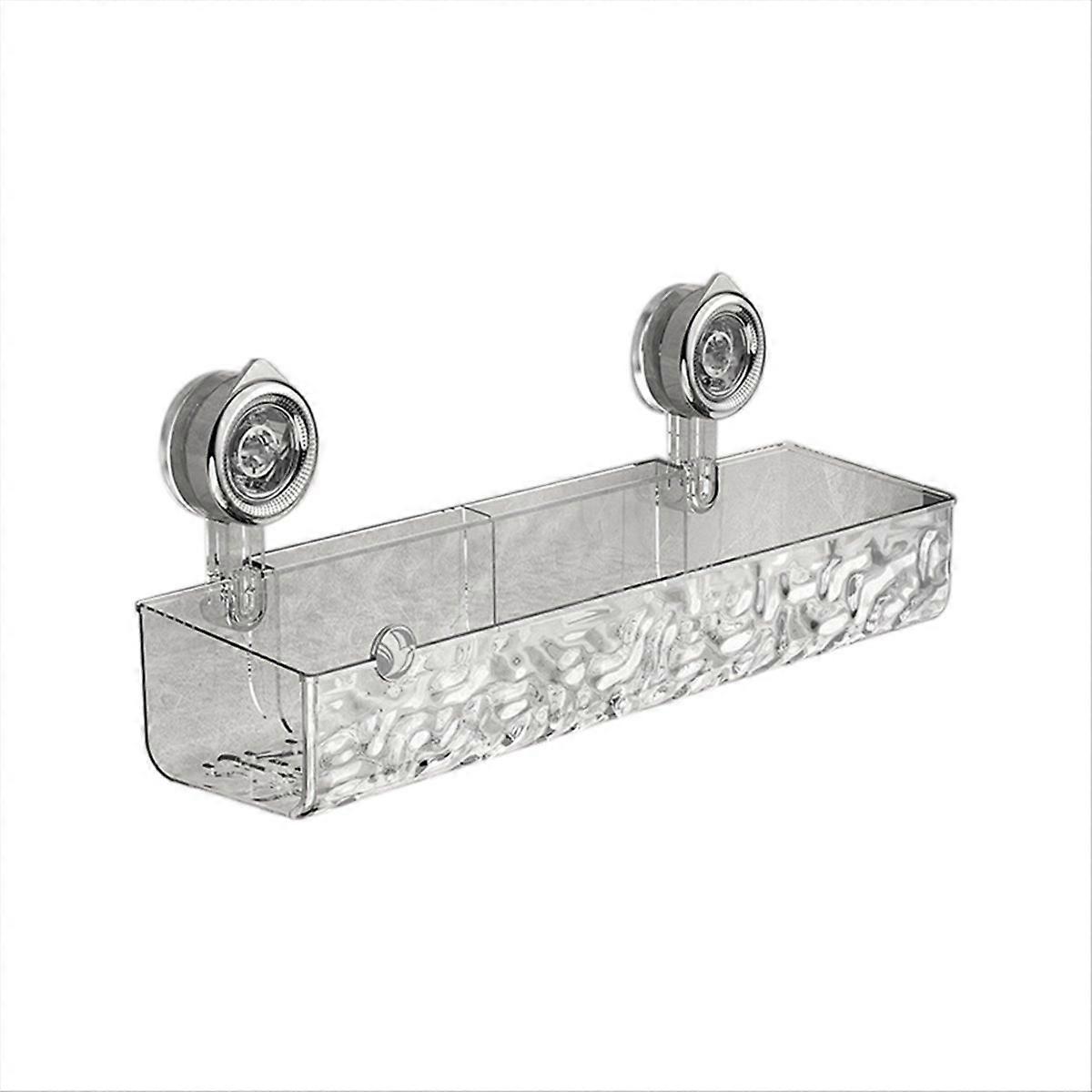 Glacier Pattern Suction Cup Shelf,transparent Long style