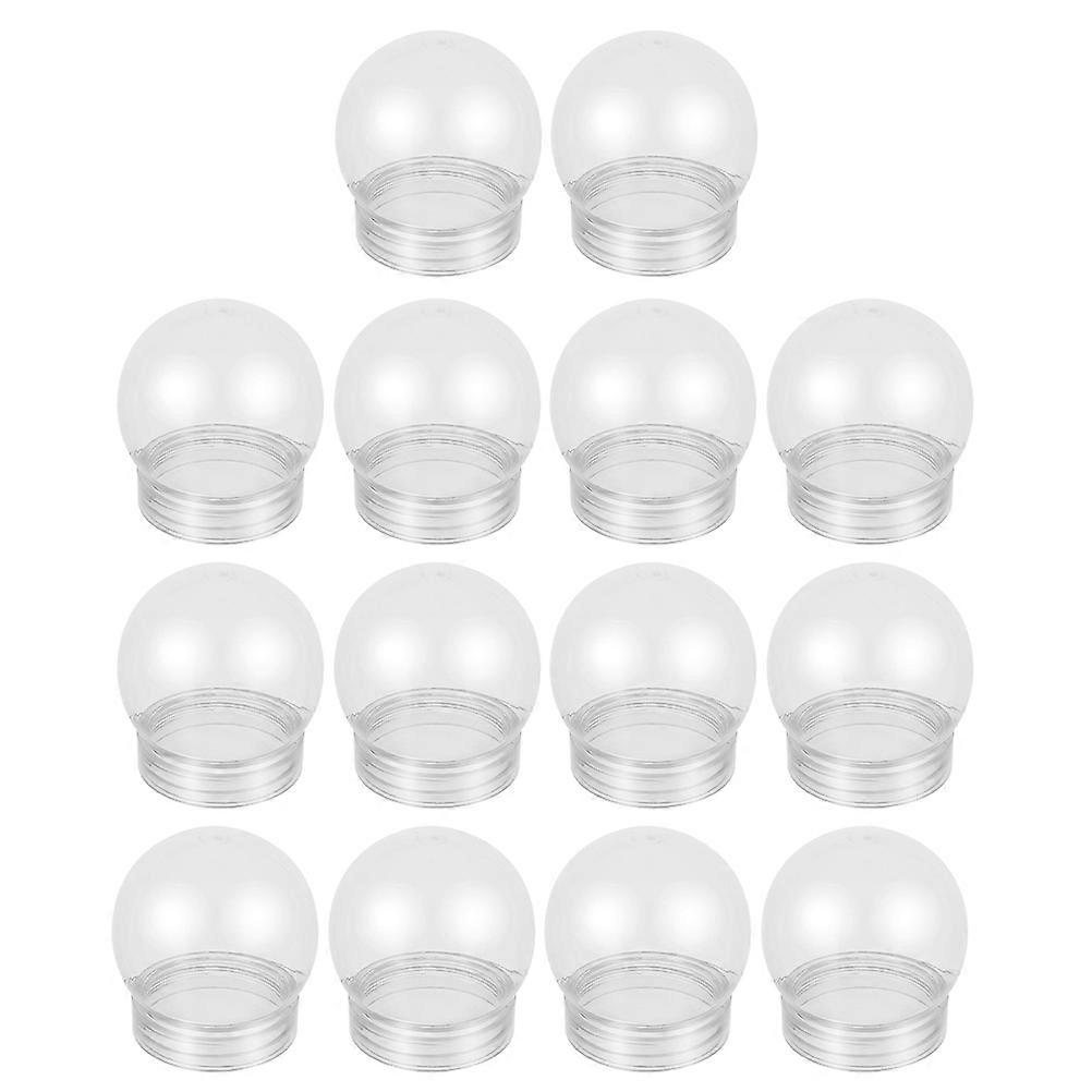 Clear Plastic Snow Globe with Lid for Decoration Use 14Pcs Transparent