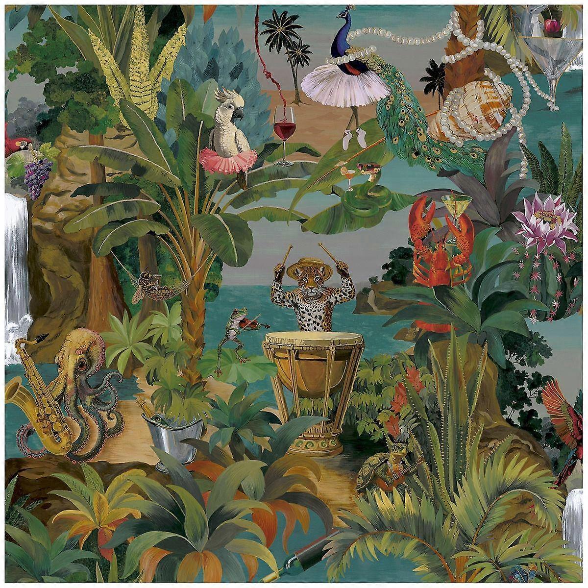 Animal Beach Party Multi Wallpaper