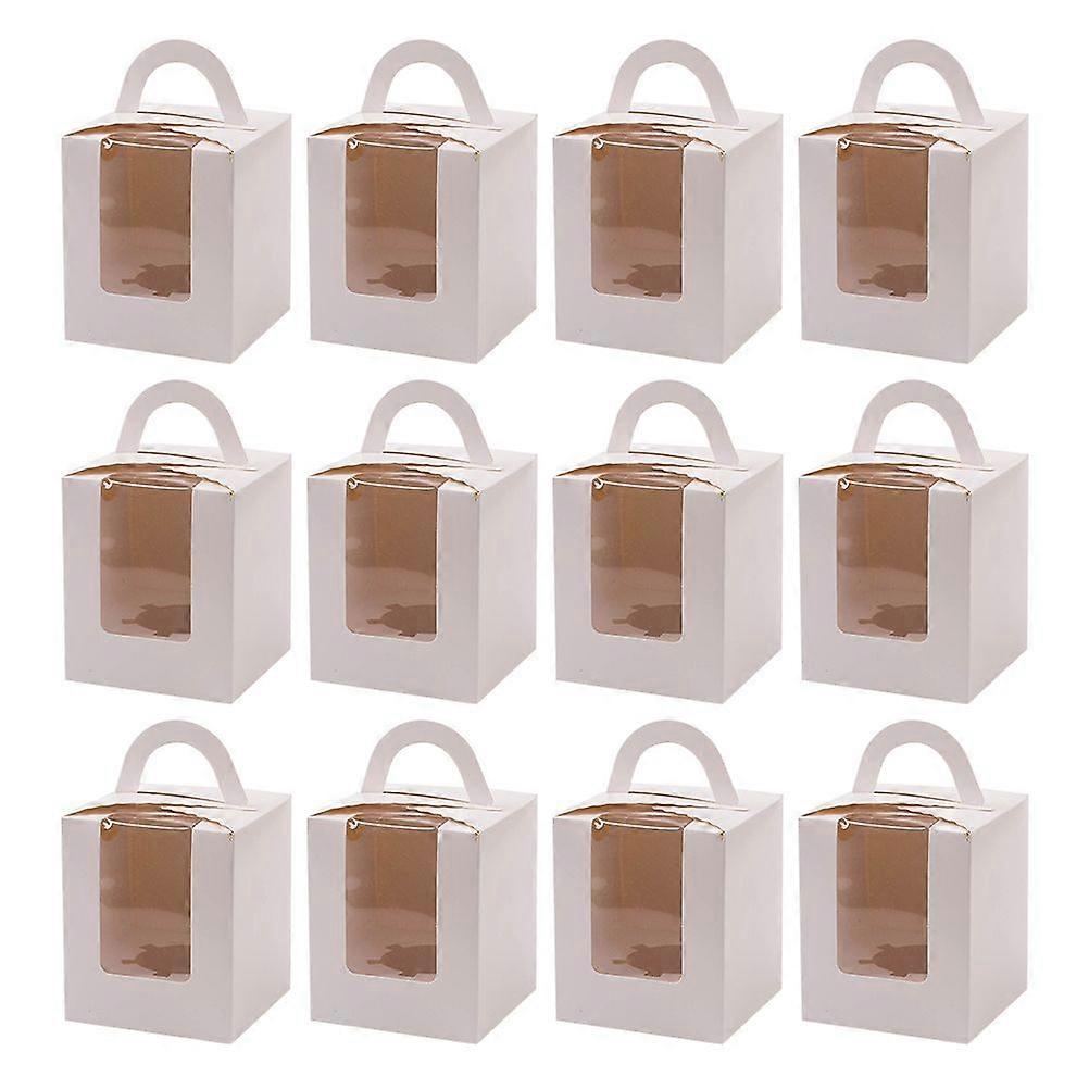24pcs Single Cupcake Boxes with Inserts Cake Packing Boxes with Window Cupcake Carrier Box