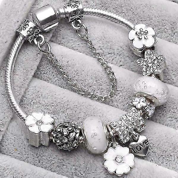 White Beaded Bracelet Handcrafted