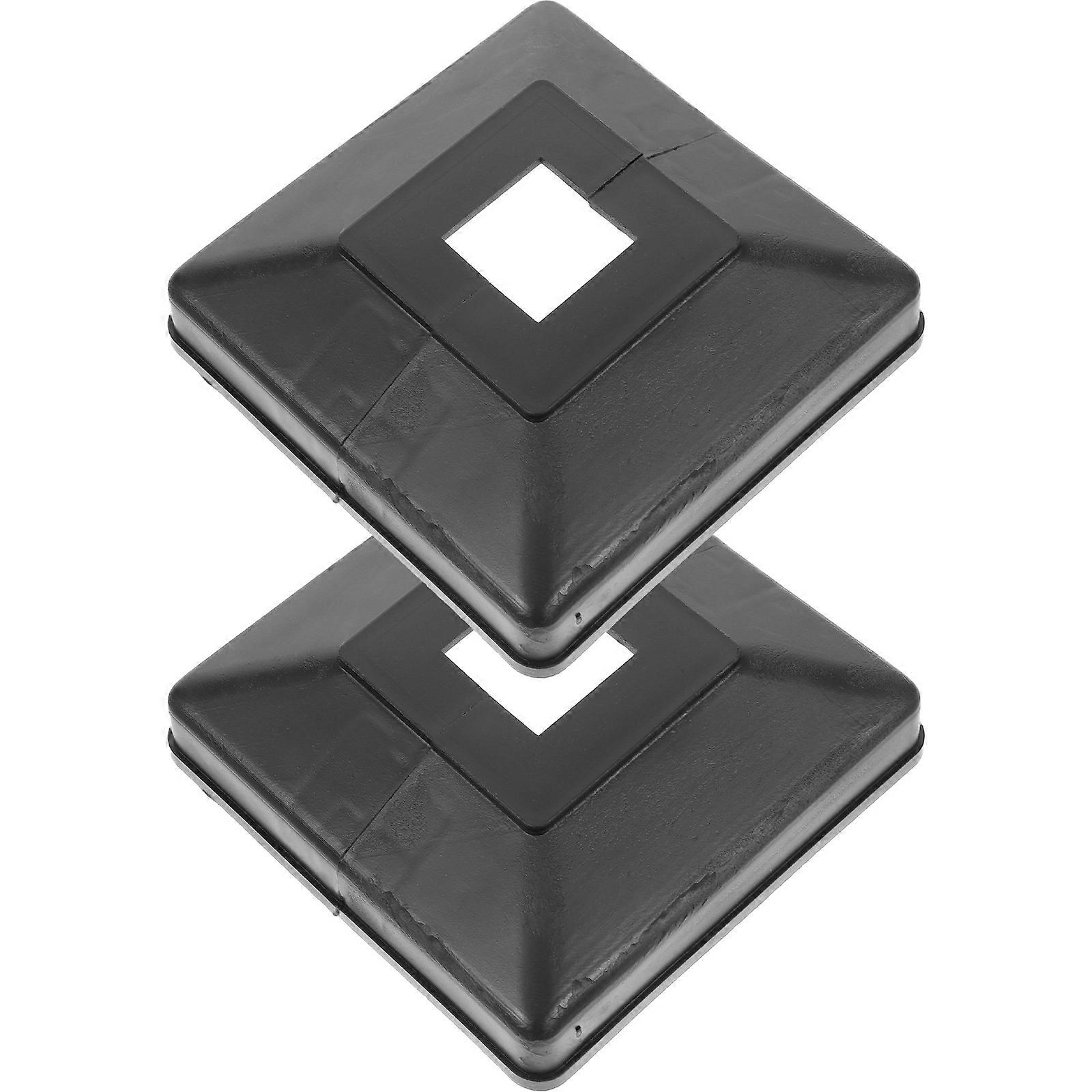 4Pcs Column Wrap Black Plastic for Porch Post Cap Split Cover Accessory